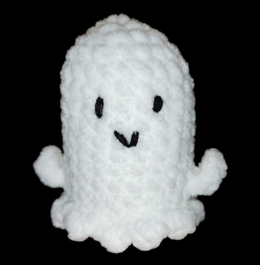 Crocheted miniature halloween ghost soft toy