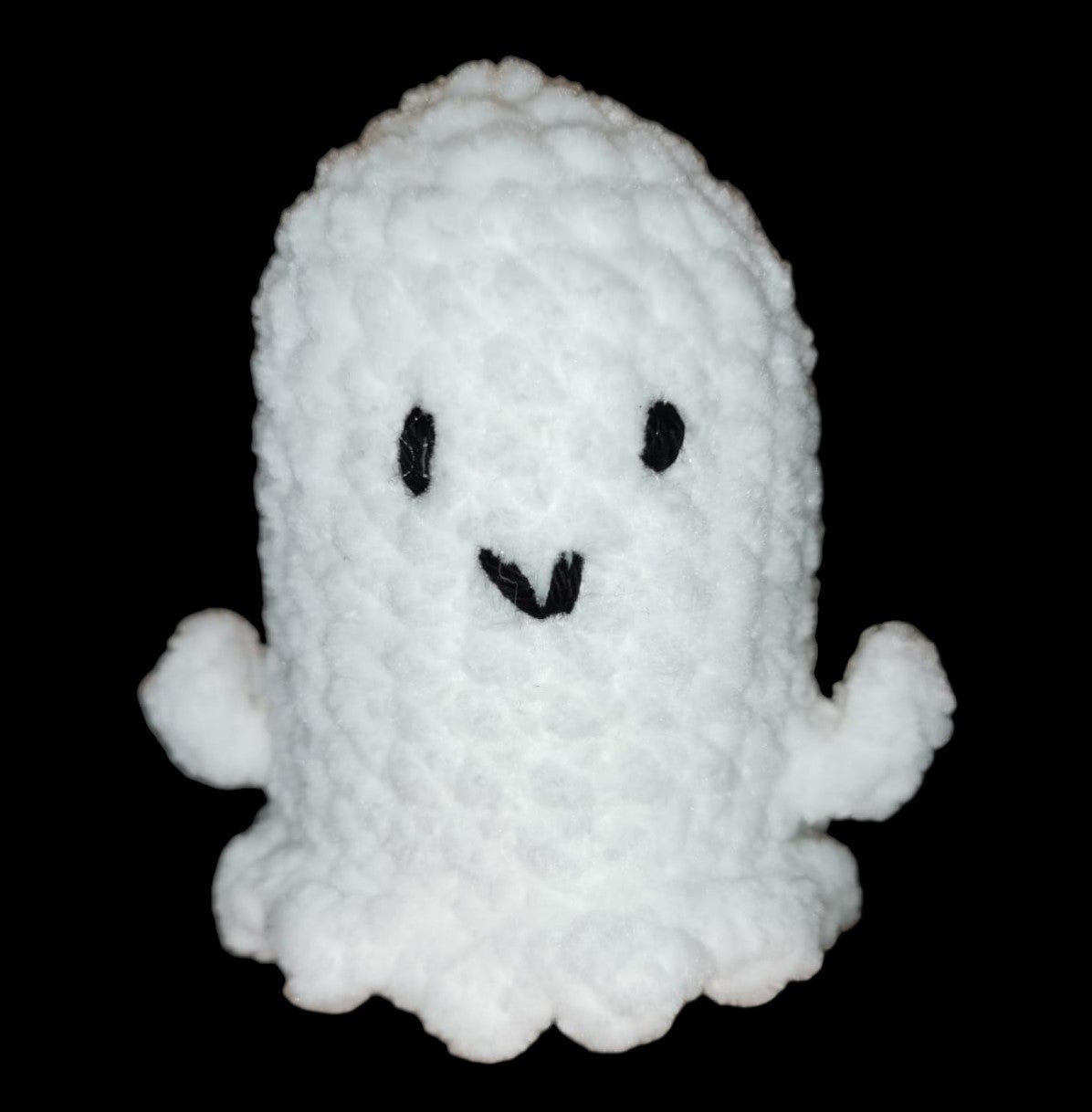 Crocheted miniature halloween ghost soft toy